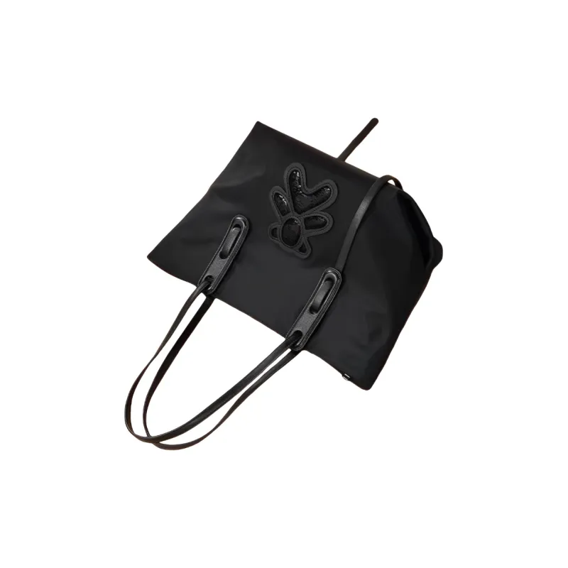 Marino Orlandi Fabric Tote Shoulder Bag Handbag Large Size Women's Black-4