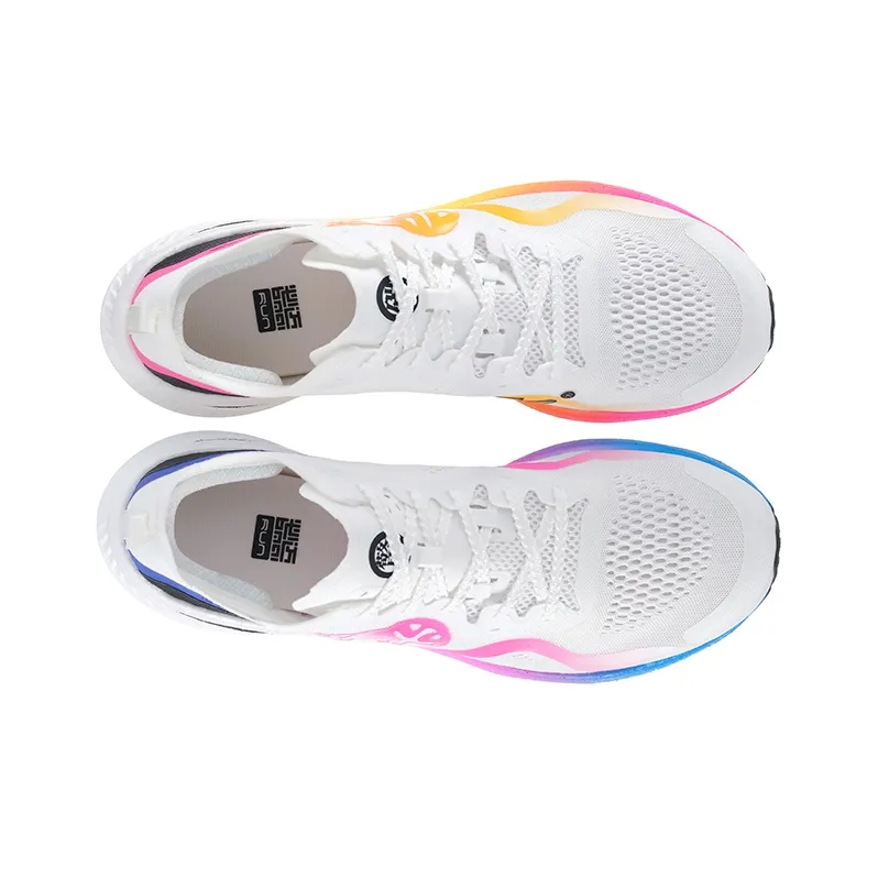 BMAI Carbon FLY Running Shoes Men Mid Top White/Blue/Pink-4