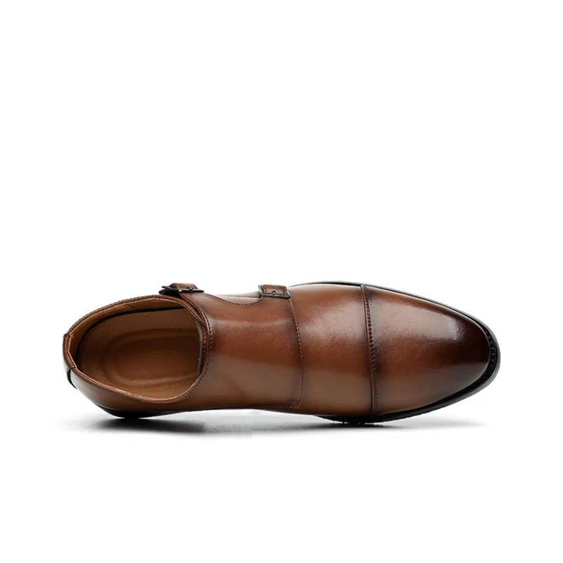 GZZ Dress Shoes Men Low Top Black-7