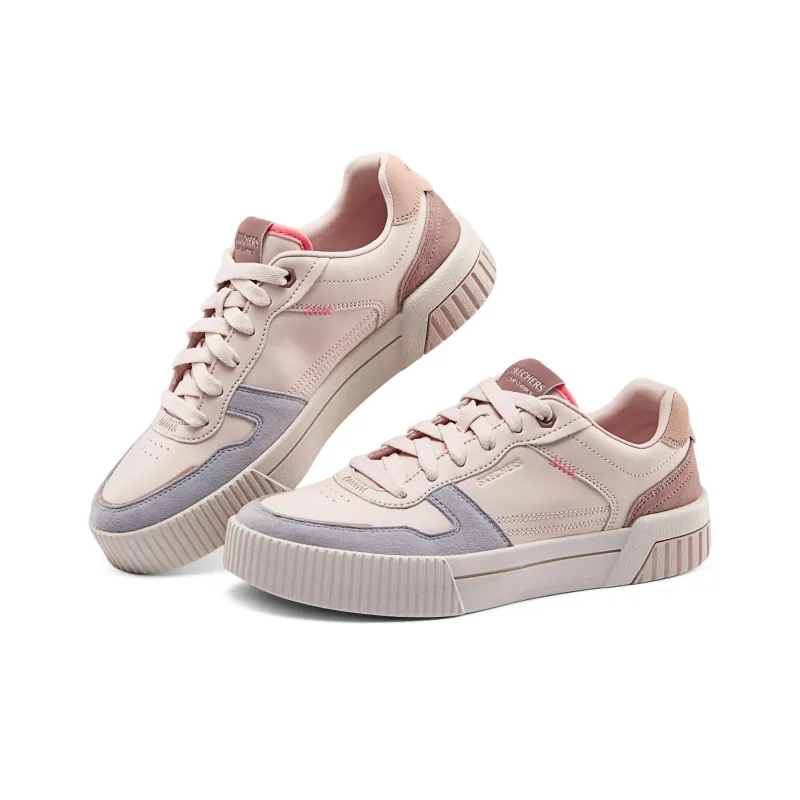 Skechers Court Classics Anti Slip Wear Resistant Low Top Skateboard Shoes Women's Rose Red-3