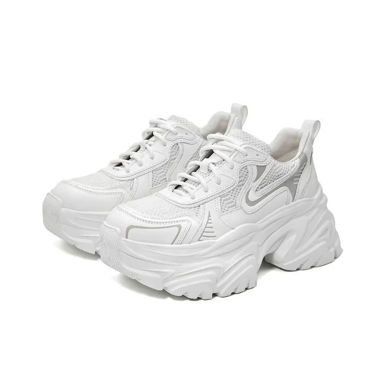 MYKI Chunky Sneakers Women's Low Top Silver-6
