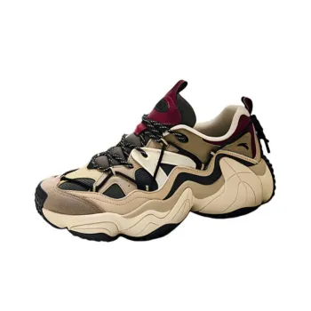Anta Anti Slip Wear Resistant Low Top Chunky Sneakers Men's Brown White