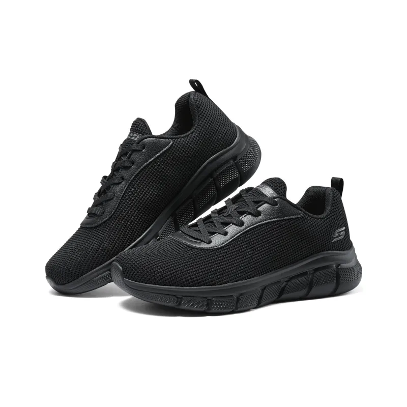 Skechers Wear resistant And Lightweight Low Top Casual Running Shoes Men's Black-3