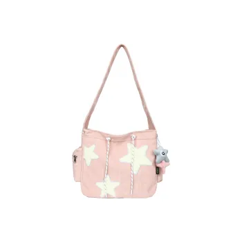 FAMAN Strips Shoulder Bag Women's Pink/Black/White/Green