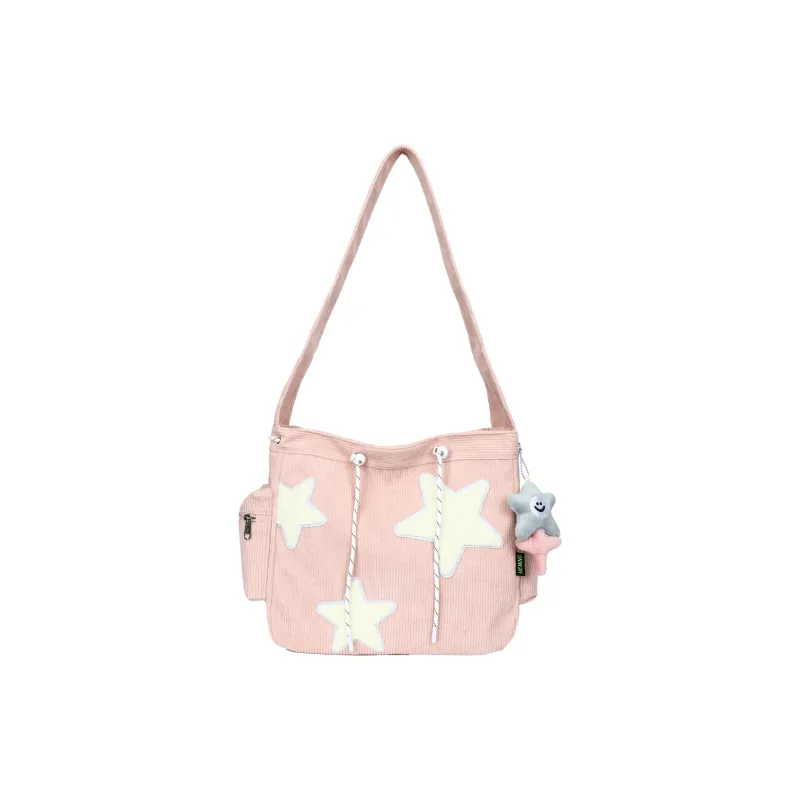 FAMAN Corduroy Crossbody Bag, Shoulder Bag Women's Pink/Black/White/Green-0