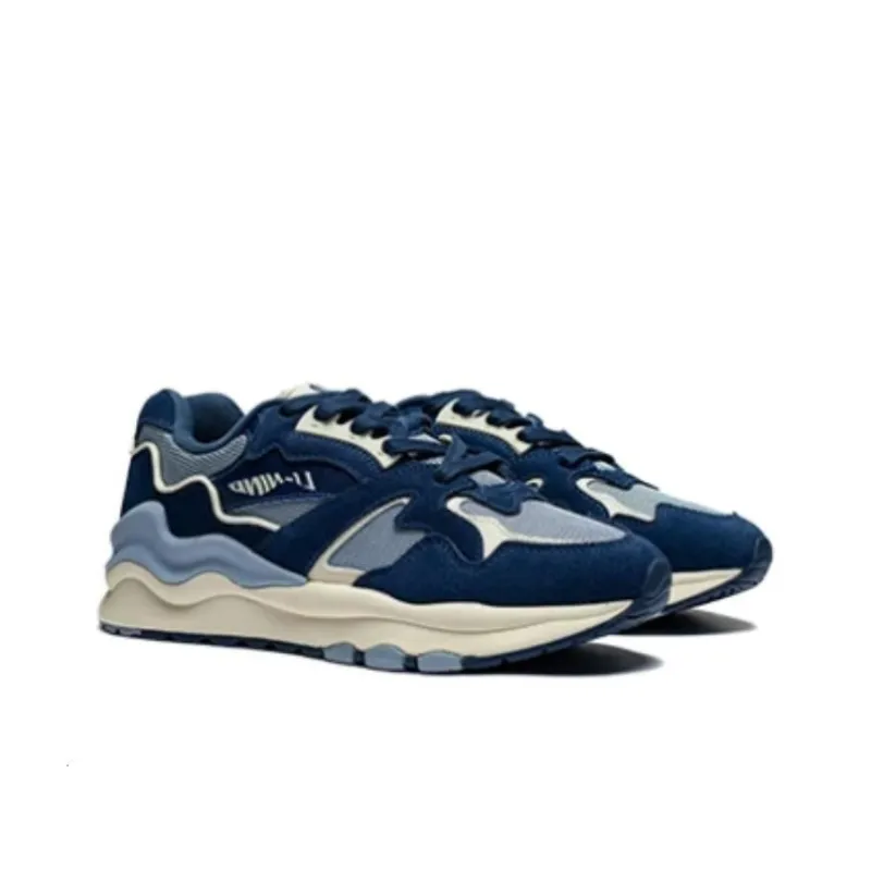 LiNing 001 Mountains And Seas Anti Slip Wear Resistant Low Top Sports Casual Shoes Women's Soft Gray Blue-4
