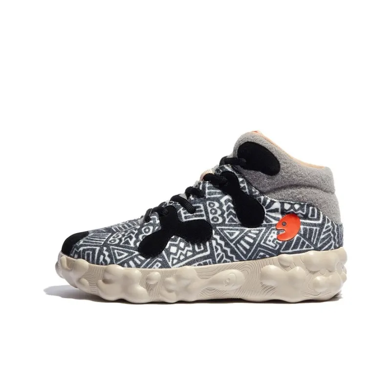 U.IN Painted Travel Shoes Figuras 3 African Artistic Collection Mid-Top Chunky Sneakers Men's-0
