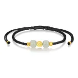 Hetian Jade Peaceful Rope Bracelet[Black Cord]