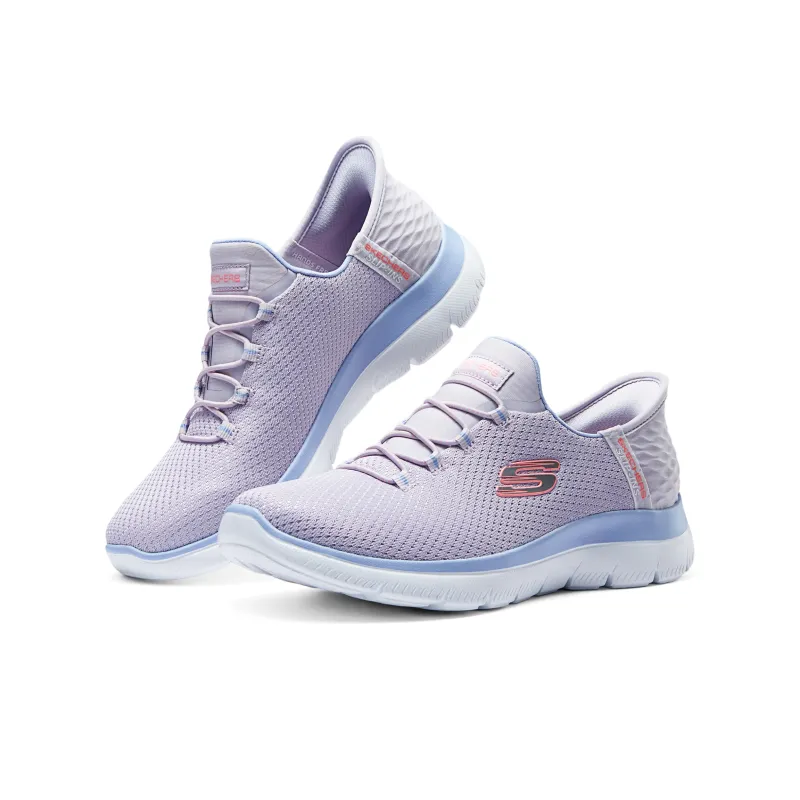 Skechers Slip Ins Hands Free Slip Ins Technology Anti Slip Wear Resistant Low Top Casual Shoes Women's Purple-3