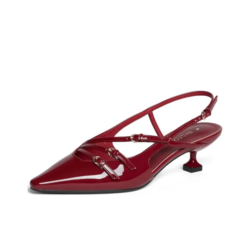 BASTO Golden Little Cat Strap Sandals 4.5cm Women's-6