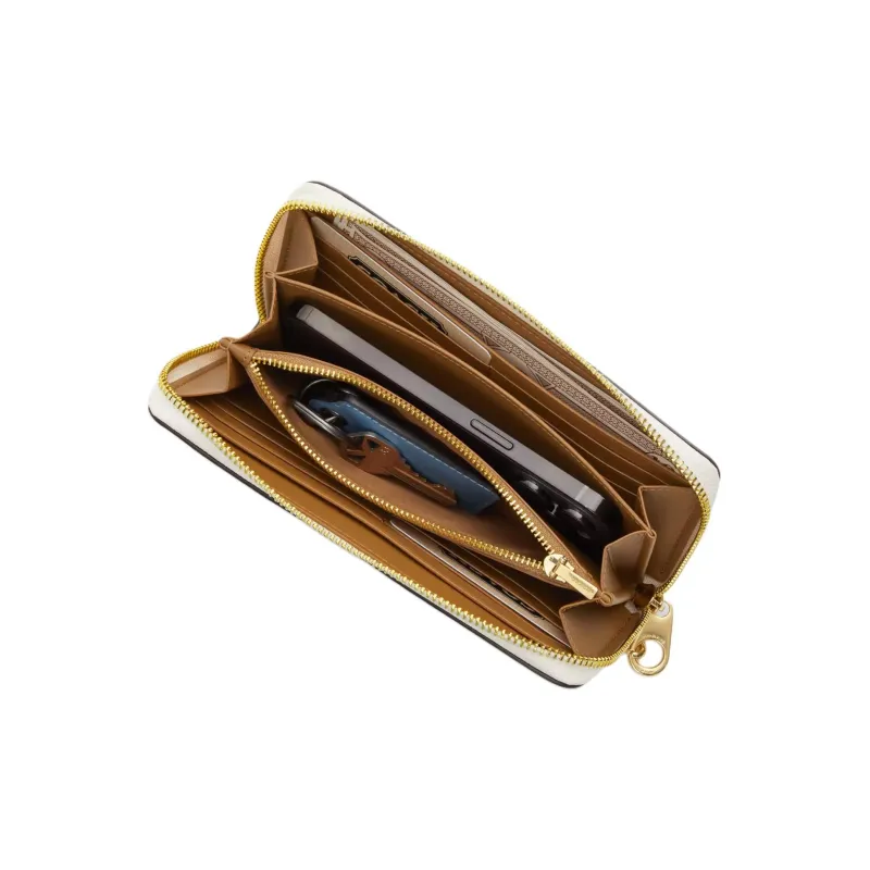 COACH Zip Around Denim Wallet Small Size Women's Black-4