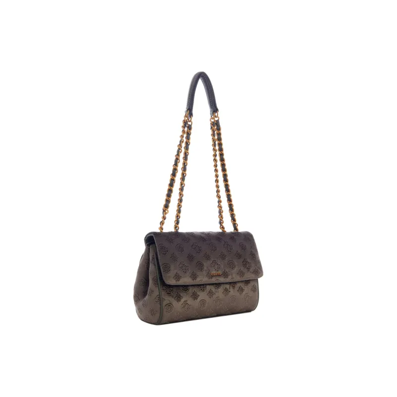 GUESS Velvet Chain Bag Shoulder Bag Crossbody Bag Regular Women's Gray-1