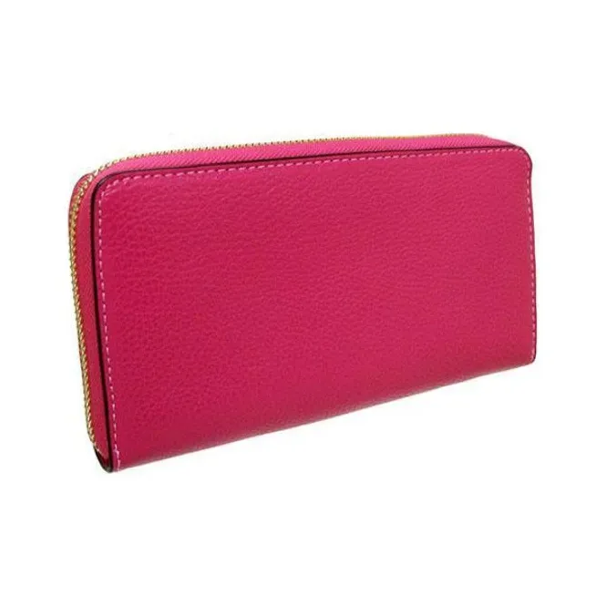 COACH Zip Around Leather Clutches Wallets Small Size Women's Pink-4