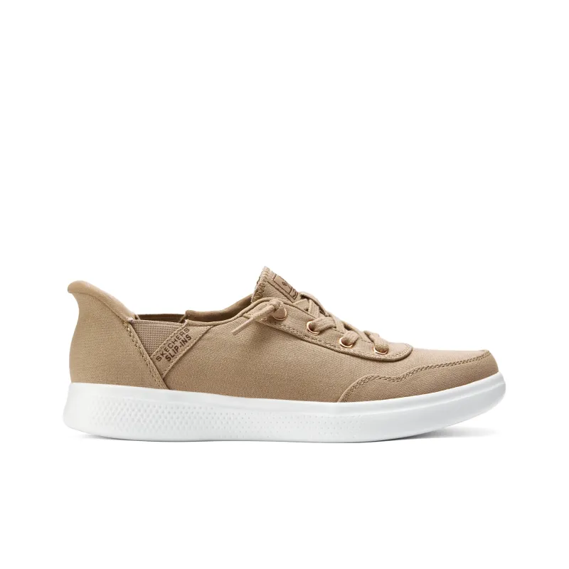 Skechers Slip Ins Hands Free Slip Ins Anti Slip And Wear Resistant Coverage Low Top Canvas Shoes Women's Tan-1