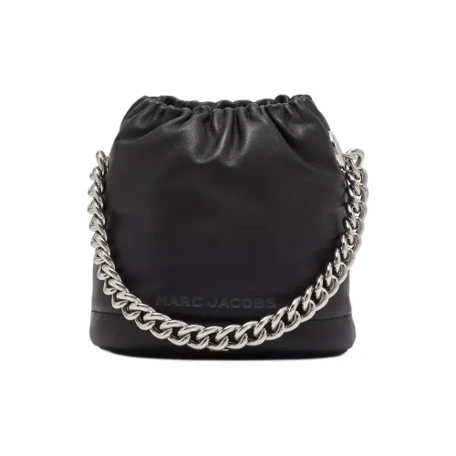 MARC JACOBS Smooth Leather Bucket Bag Handbag Shoulder Bag Crossbody Bag Small Size Women's Black