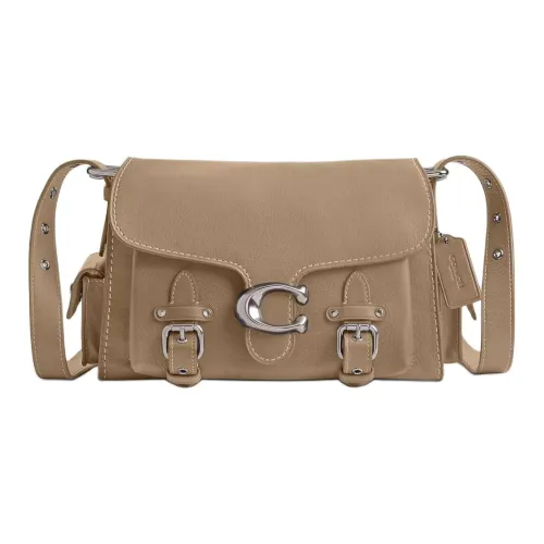 COACH Soft Tabby Grained Leather Shoulder Bag Crossbody Bag Medium Size Women's Silver & Pebble Color