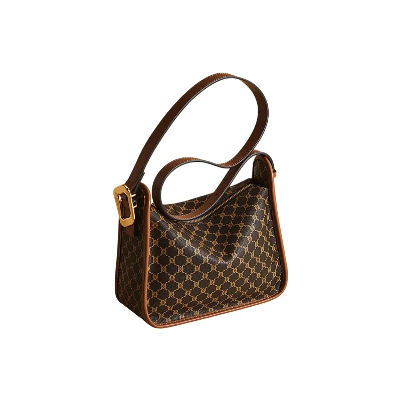 Marino Orlandi Synthetic Leather Shoulder Bag, Crossbody Bag Medium Size Women's Coffee-4