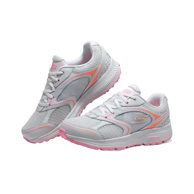 Skechers Go Run Consistent Anti Slip Wear Resistant Low Top Running Shoes Women's White Pink-3
