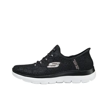 Skechers Hands Free Slip Ins Cushioned Wear Resistant Breathable Low Top Running Shoes Women's Black