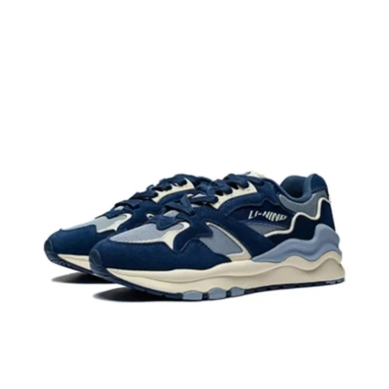 LiNing 001 Mountains And Seas Anti Slip Wear Resistant Low Top Sports Casual Shoes Women's Soft Gray Blue-3