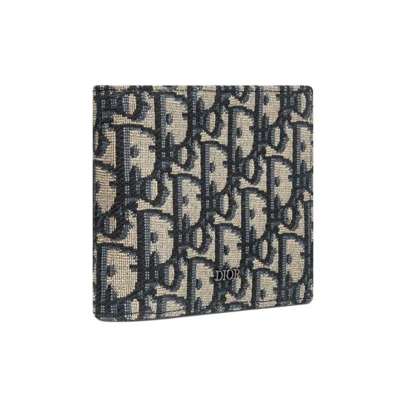 DIOR Fabric Wallet Unisex Beige And Black-2