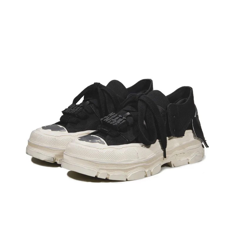 NUTTINESS Skateboard Shoes Unisex Low Top Black-3
