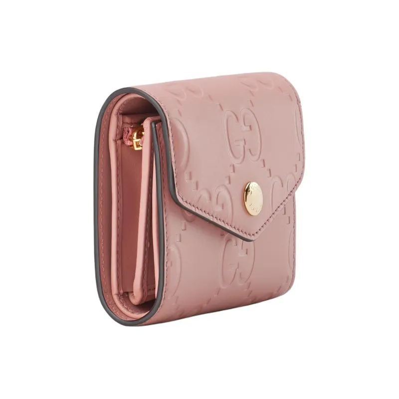 GUCCI Leather Wallet Medium Size Women's Pink-1