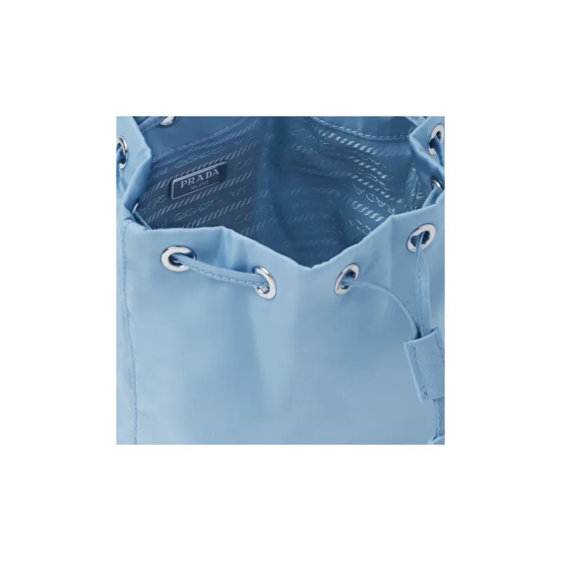 PRADA Re-Nylon Fabric Clutch Women's Light Blue-4