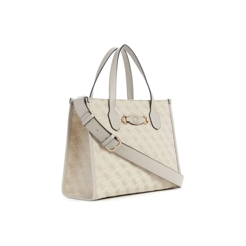 GUESS Artificial Leather Tote Bag Shopping Bag Shoulder Bag Crossbody Bag Handbag Women's White-1