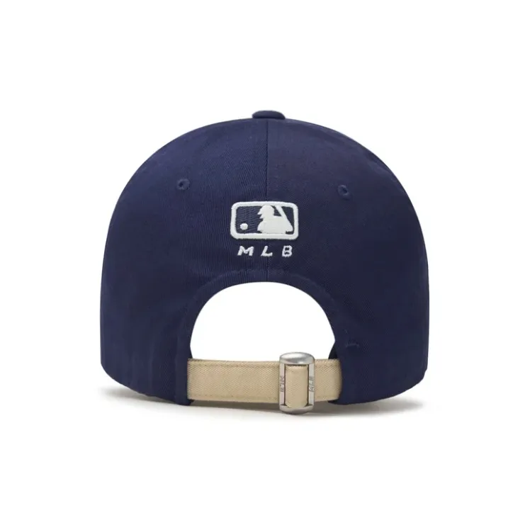 MLB Cotton Baseball Caps Unisex Beige/Blue-3