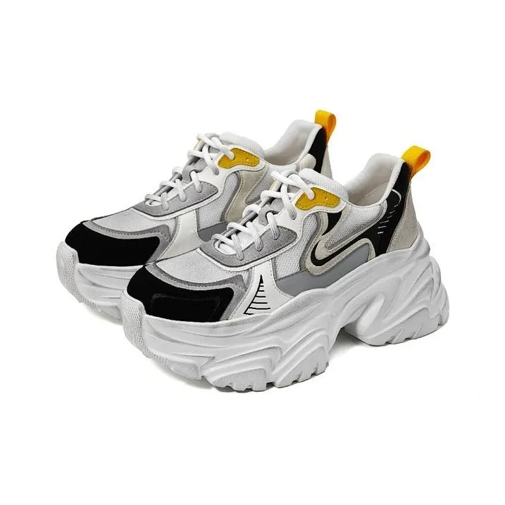 MYKI Chunky Sneakers Women's Low Top Silver-16