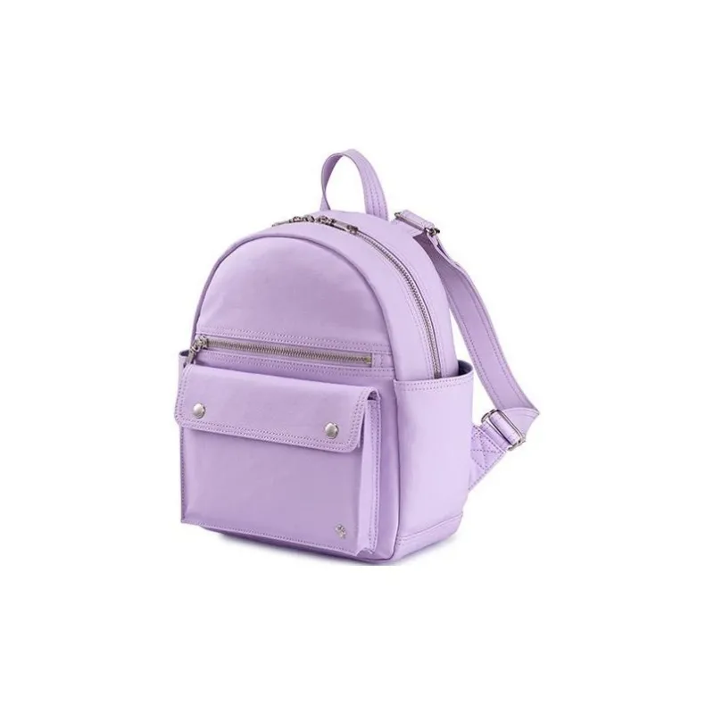 PORTER Linen With PU And Leather Patchwork Backpack Unisex Honey Lavender-1