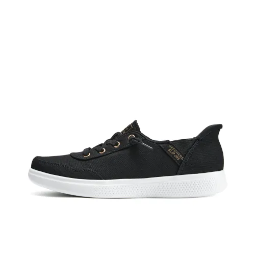 Skechers Hands Free Slip Ins Anti Slip Wear Resistant Low Top Canvas Shoes Women's Black