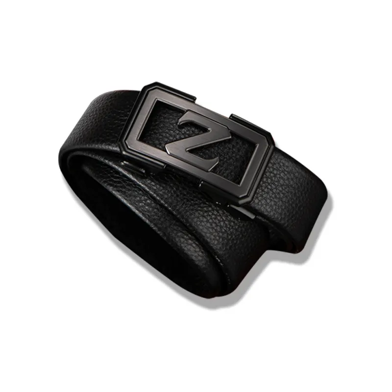 NIUMJ Business High End, Suitable For Young And Middle Aged, Automatic Buckle Leather Belts Men's 3.5CM-1