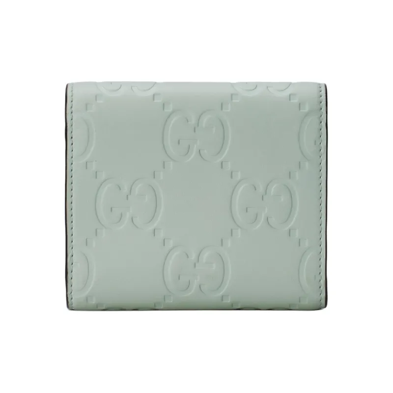 GUCCI Leather Wallet Medium Size Women's Light Green-2