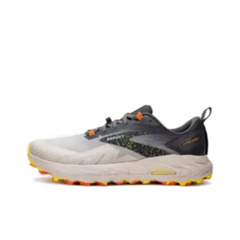 Brooks Cushioning Wear Resistant Low Top Running Shoes Men's Gray Orange