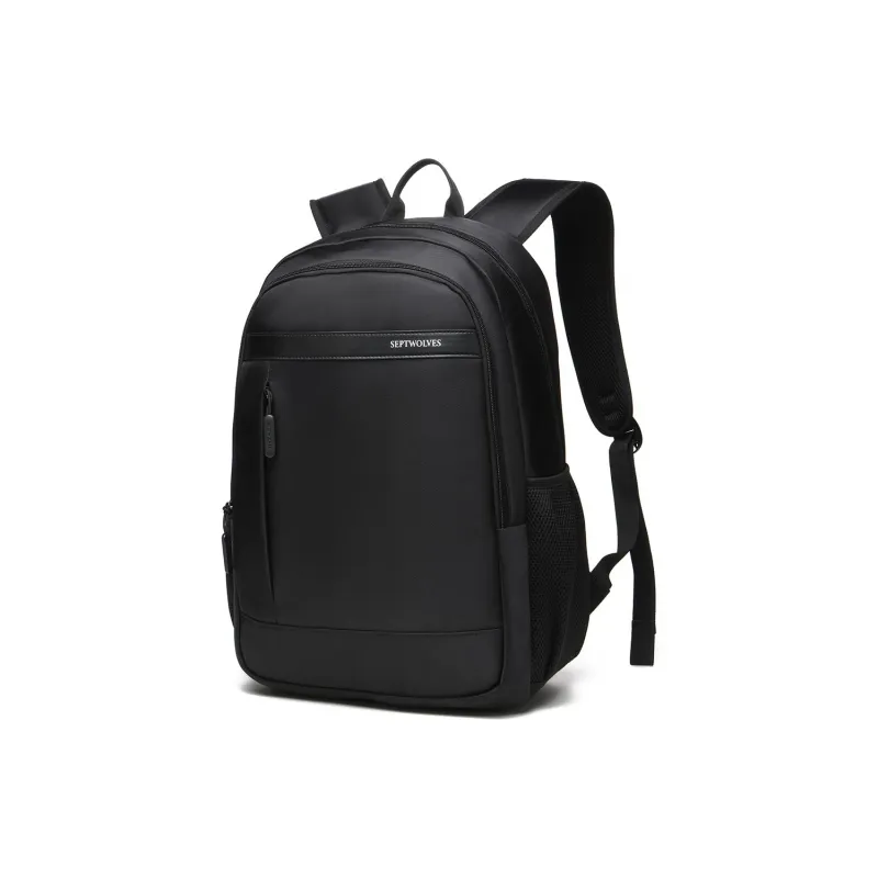 SEPTWOLVES Fabric Backpack Laptop Bag Travel Bag Regular Men's Black-0