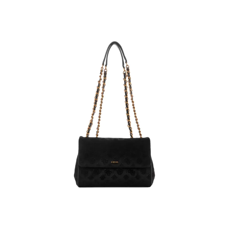 GUESS Velvet Chain Bag Shoulder Bag Crossbody Bag Regular Women's Black-0