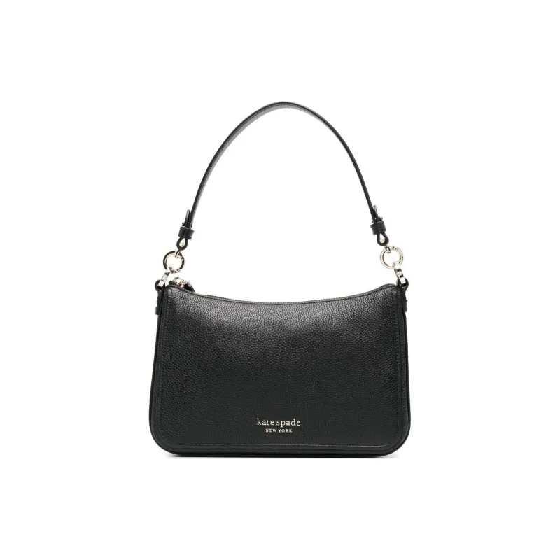 Kate Spade Hudson Calfskin Shoulder Bag, Crossbody Bag Medium Size Women's Black-1