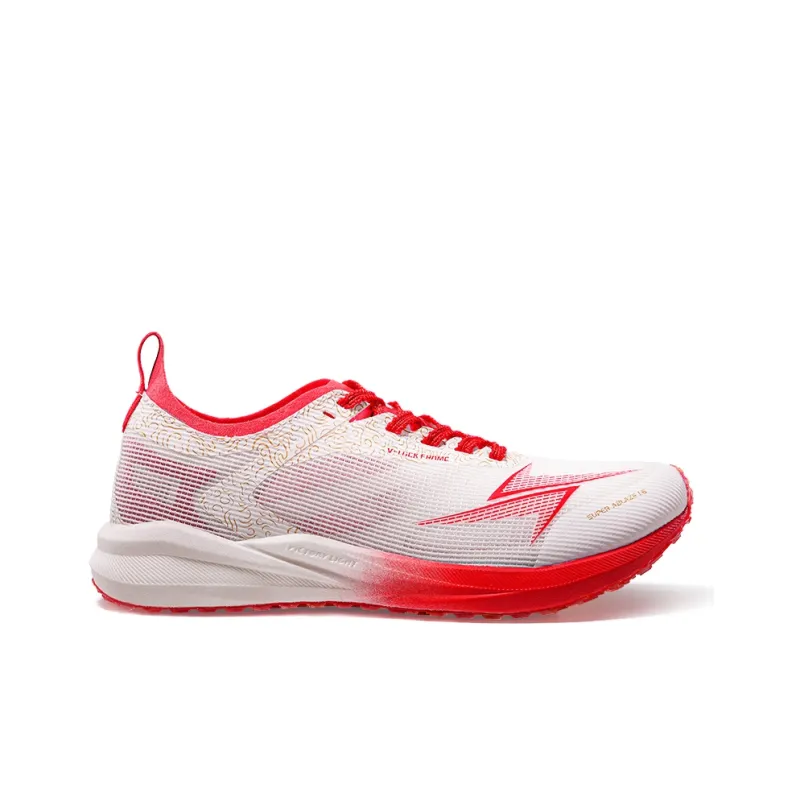 VICTORY LIGHT Slip Resistant, Breathable, And Resilient Low Top Racing Running Shoes Unisex White Red-1