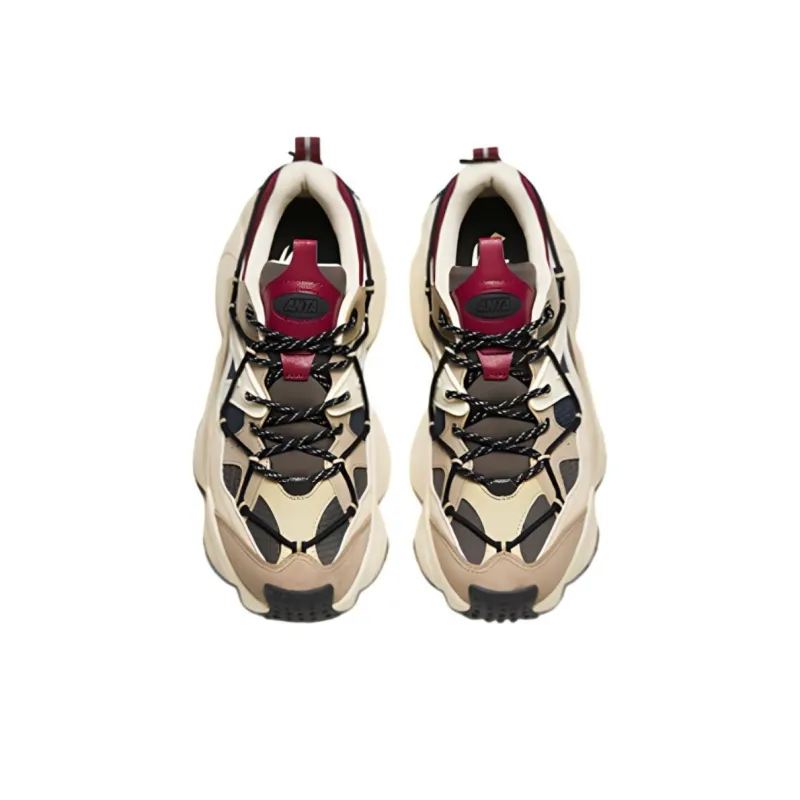 Anta Anti-Slip Wear-Resistant Low-Top Chunky Sneakers Men's Brown White-2