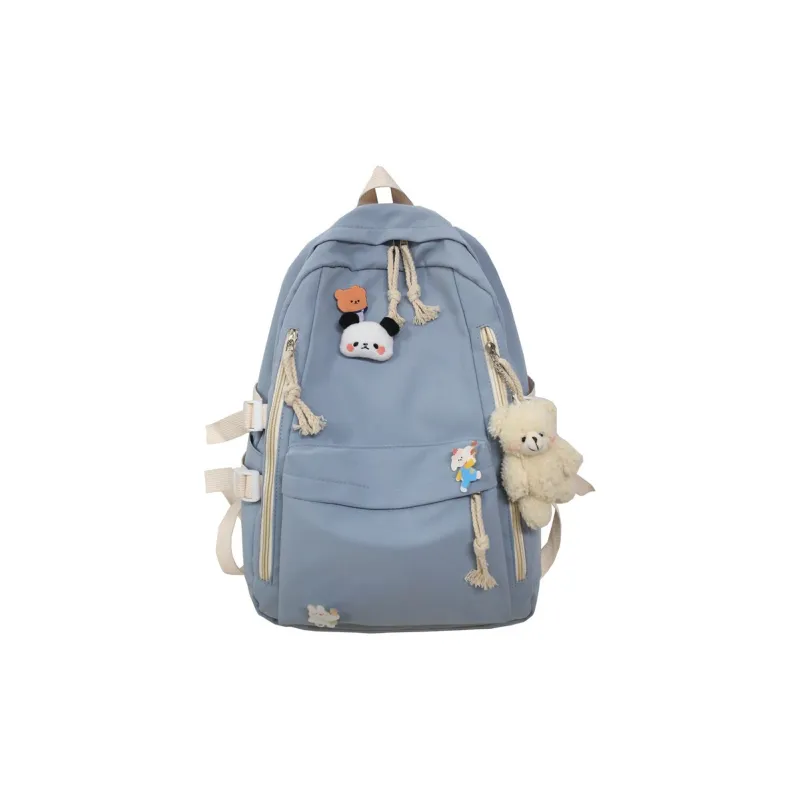 Banyanu Nylon Backpack Unisex Black/White/Pink/Blue/Green-8