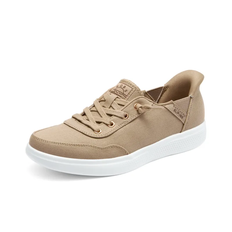 Skechers Slip Ins Hands Free Slip Ins Anti Slip And Wear Resistant Coverage Low Top Canvas Shoes Women's Tan-2