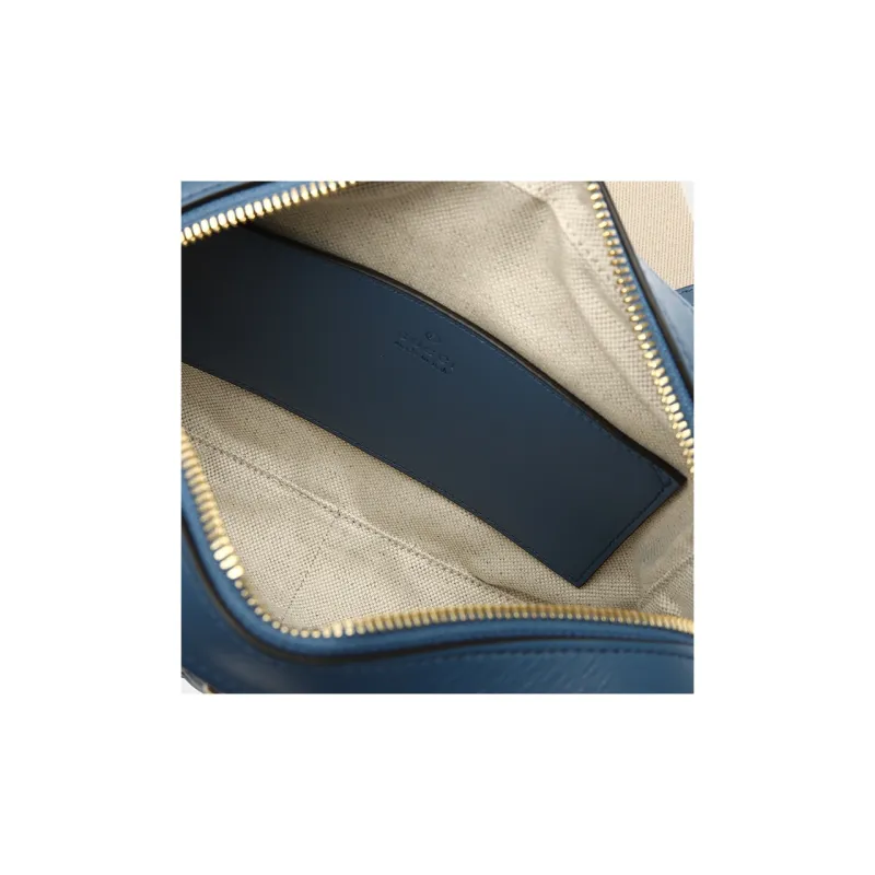 GUCCI Cow Leather Camera Bags Crossbody Bag Shoulder Bag Women's Blue-8