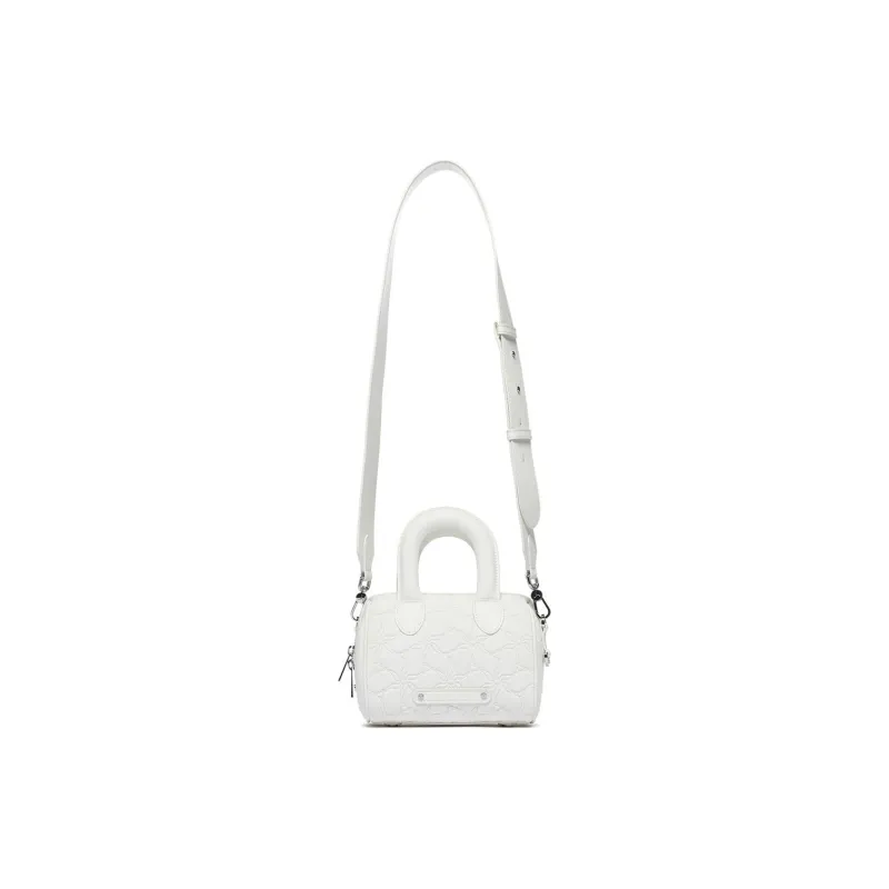 LI NING 1990 Classic Collection Fabric With Leather Shoulder Bag, Crossbody Bag, Handbag Women's Ivory-1