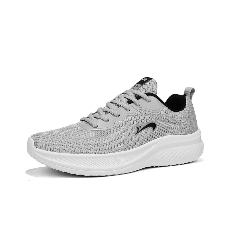 K bird Cushioned Wear Resistant Breathable Low Top Running Shoes Men's Light Gray-2