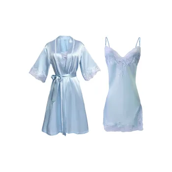 Imperial Palace Silk Loungewear Sexy Silk Pajama Robe Camisole Nightgown Pajama Set Women's