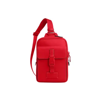 COACH Track Smooth Calf Leather Fanny Pack, Crossbody Bag, Shoulder Bag Men's Bright Poppy Red