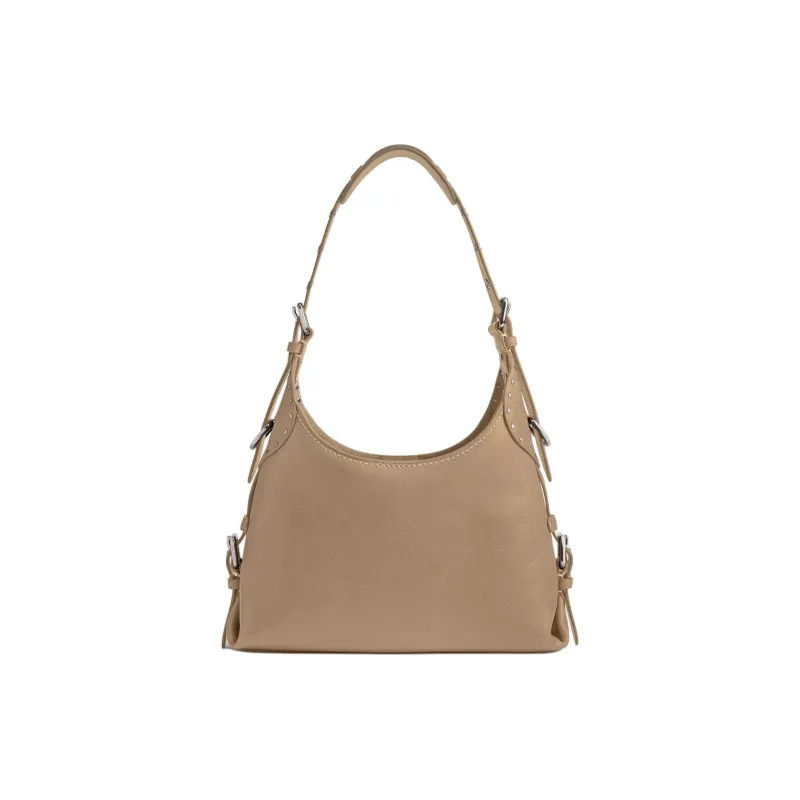 COACH Cargo Grain Leather Handbag, Shoulder Bag Large Size Women's Silver & Pebble-2
