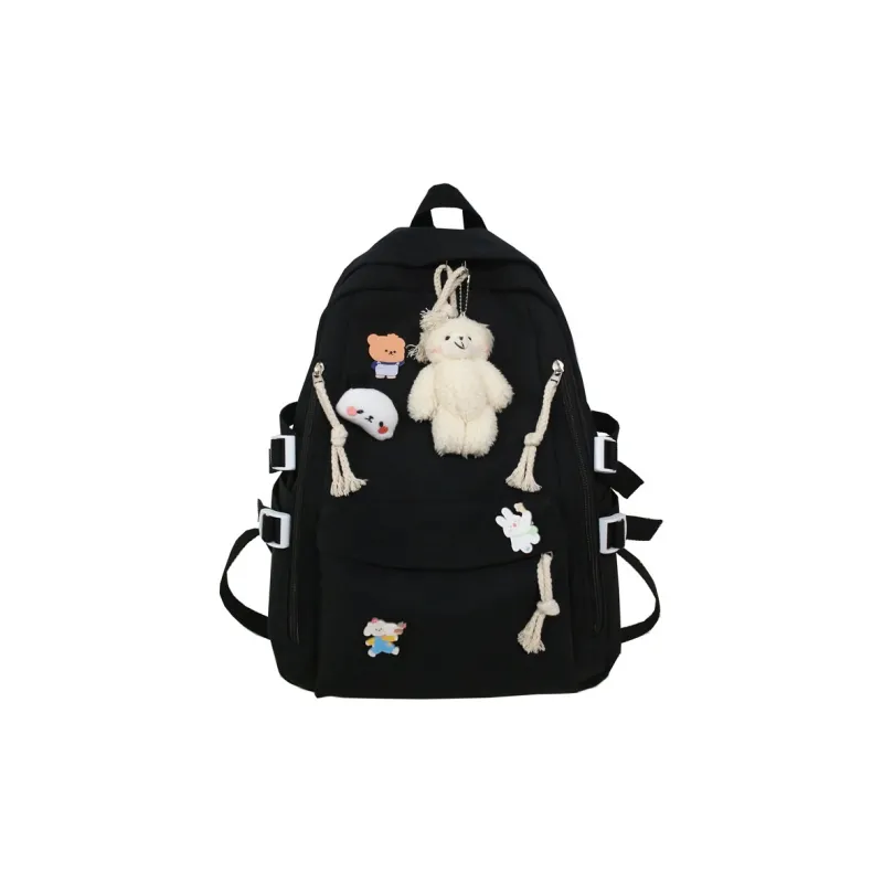 Banyanu Nylon Backpack Unisex Black/White/Pink/Blue/Green-0